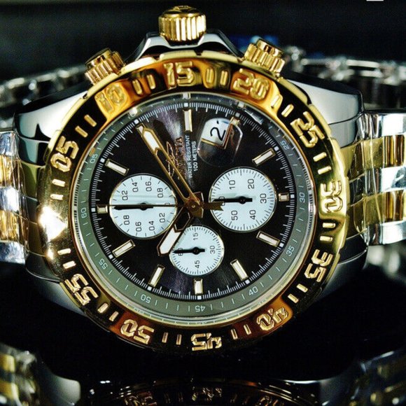 Invicta Two Tone 18k Gold Men Watch - Picture 1 of 7